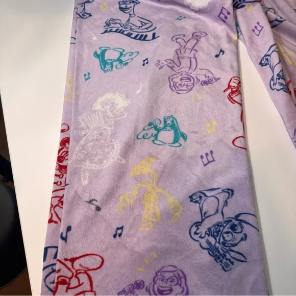 DISNEY 100 Years Multi Character Purple Women’s Pajama Pants PJ Size Large L - Picture 6 of 9
